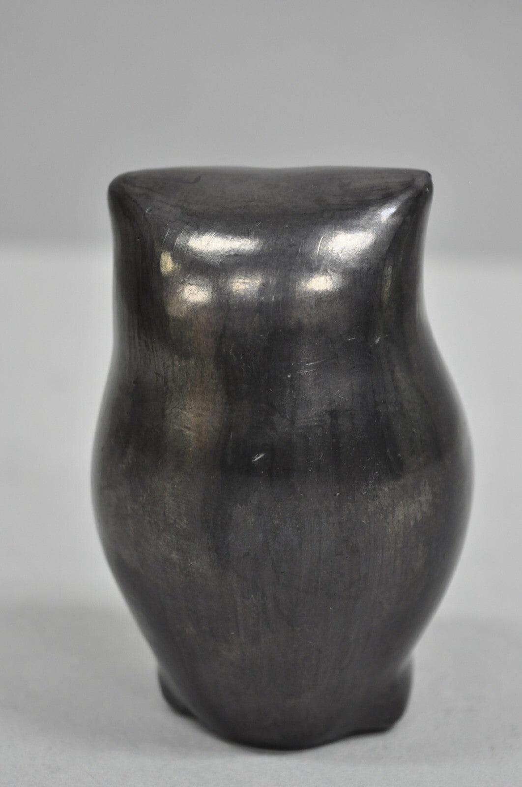 Dona Rosa Barro Negro Black Pottery 4" Carved Owl Figurine Mid Century Modern