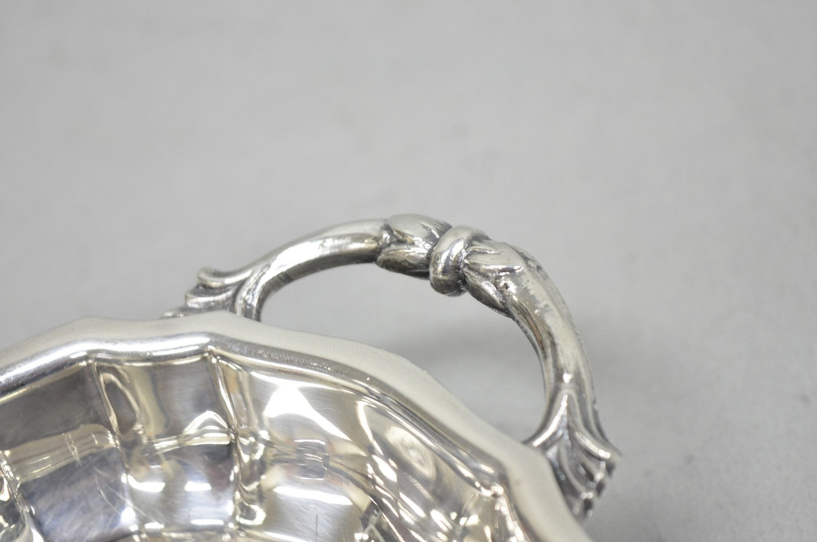 Vintage English Regency Silver Plated Paw Foot Scalloped Narrow Trinket Dish