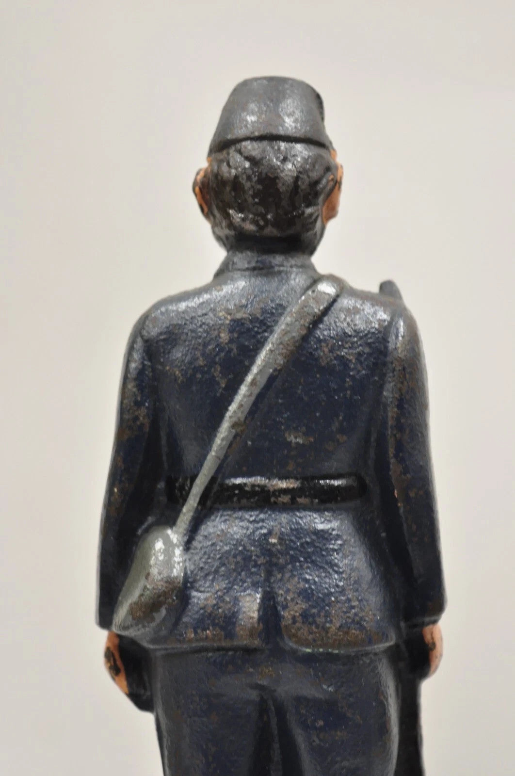Antique Victorian Cast Iron Figural Painted Military War Soldier Door Stop A