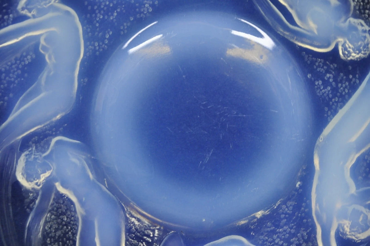 René Lalique Ondines Opalescent Clear Glass Swimming Mermaids French Dish Plate