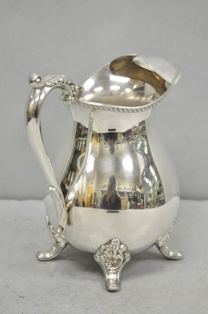 Vintage Bristol by Poole Silver Plated Bulbous Footed Ice Lip Water Pitcher