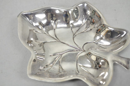 Vintage Canterbury Silver Plated Miniature Leaf Shaped Trinkets Dish Set of 2