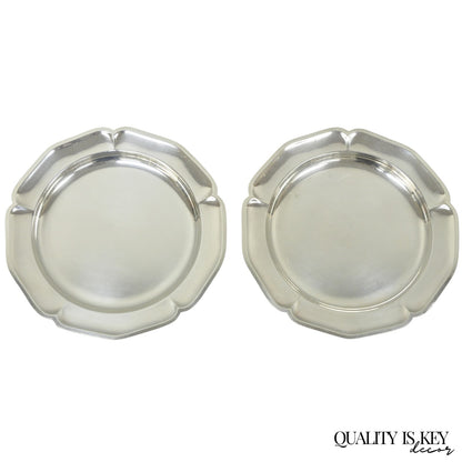 Vintage International Silver Co 221 Modern Silver Plated 12" Platter Dish - Pair