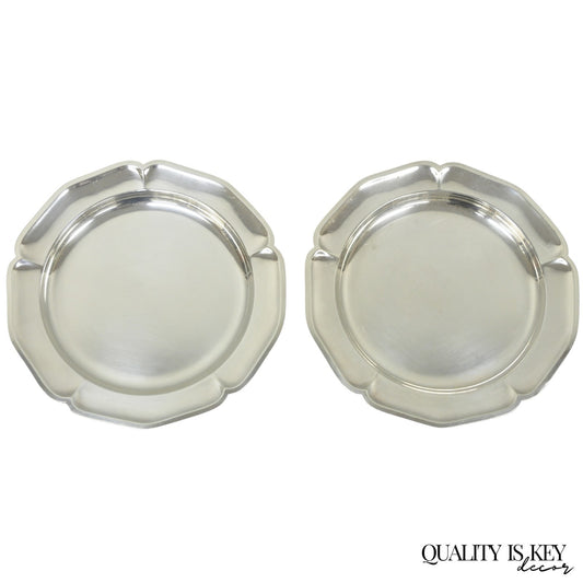 Vintage International Silver Co 221 Modern Silver Plated 12" Platter Dish - Pair