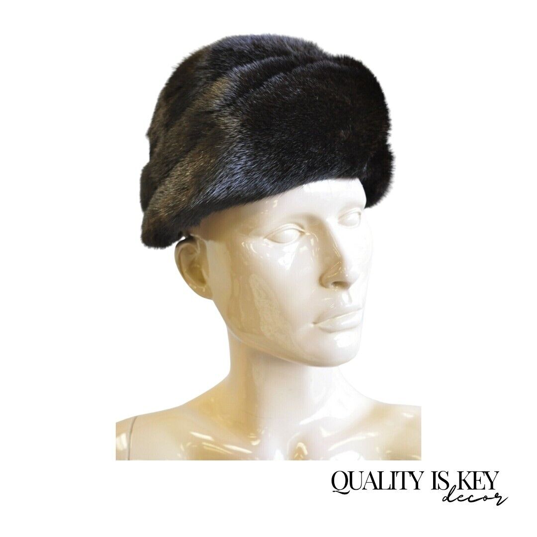 Vintage Severyn Fur Salon Brown Mink Fur Church Derby Ladies Winter Hat