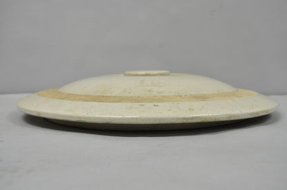 Antique American Primitive Salt Glazed Ceramic 15 Gallon Crock Pot Lid Cover