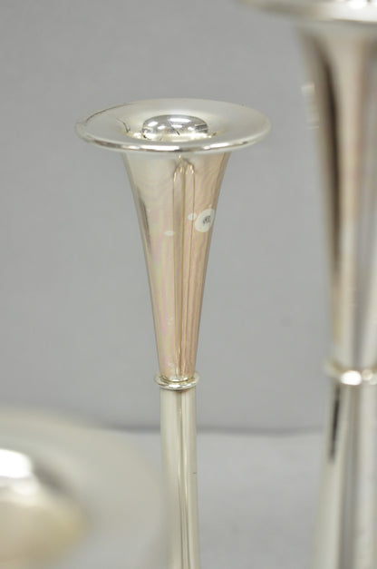 Vintage Wilhelm Wagenfeld for WMF Silver Plated Modern Candelabra Candle Holder