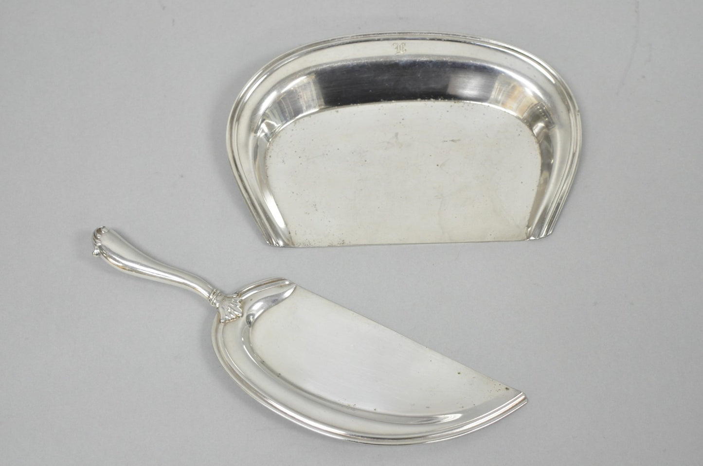 Vintage Bernard Rice's Sons Inc Silver Plated Crumb Catcher Silent Butler Set
