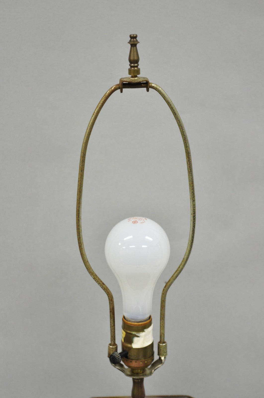 Vintage Chapman Oriental English Metal Tea Canister Figural Painted Table Lamp