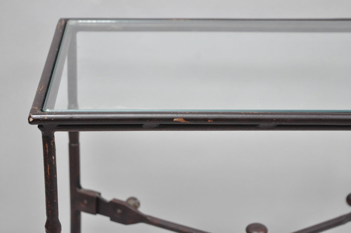 Industrial Modern Giacometti Style Wrought Iron Side Table by Pottery Barn