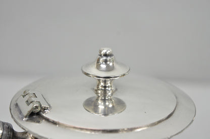 Vintage Victorian Silver Plated Floral Repousse Tea Kettle Teapot w/ Monogram