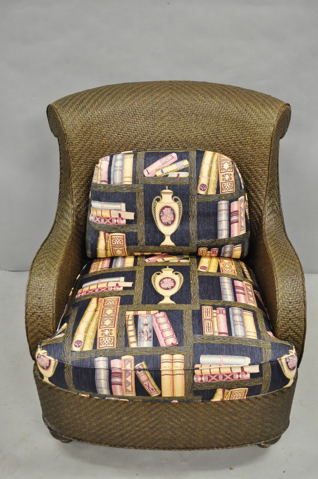 Mark Hampton Collection Hickory Chair Wicker Rattan Lounge Arm Club Chair