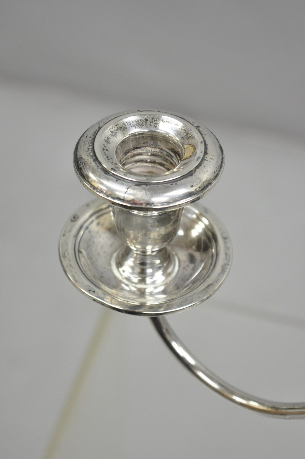 Vintage Revere Silversmith Sterling Silver Weighted 3 Arm Candelabra Candlestick