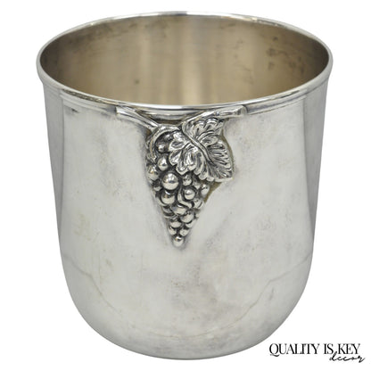 Vintage Mid Century Silver Plated Grapevine Cluster Champagne Chiller Ice Bucket