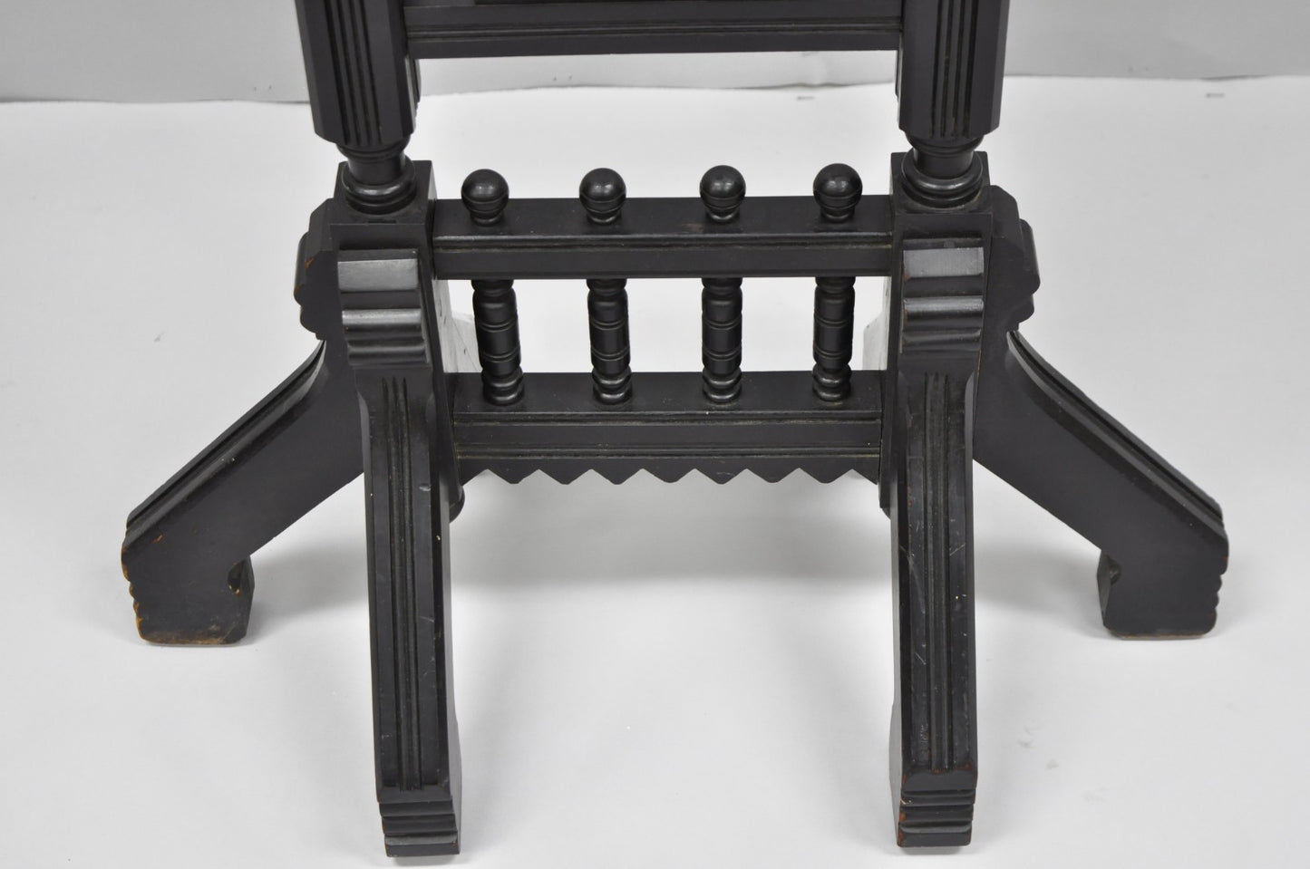 Antique Victorian Aesthetic Movement Black Ebonized 34" Plant Stand Side Table