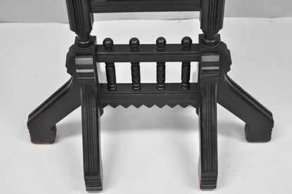Antique Victorian Aesthetic Movement Black Ebonized 34" Plant Stand Side Table
