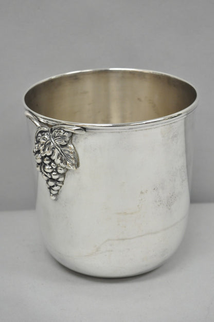 Vintage Mid Century Silver Plated Grapevine Cluster Champagne Chiller Ice Bucket