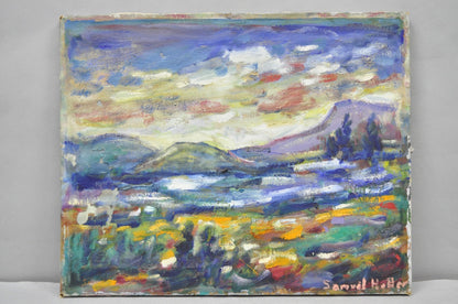Vintage 1960s Samuel Heller "Mountain Landscape" Oil on Canvas Painting, Signed