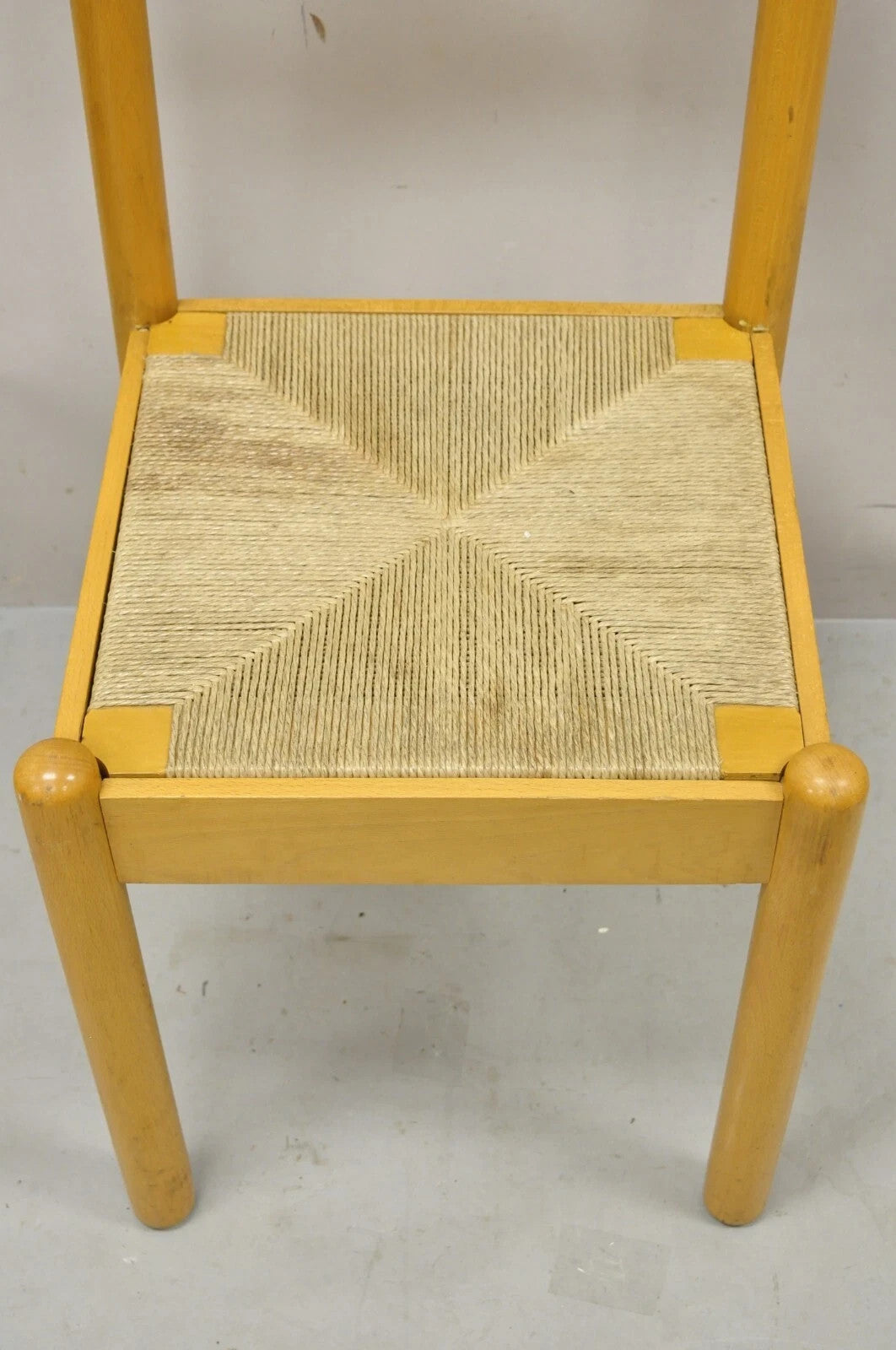 Mid Century Modern Birch Maple Bentwood Woven Rush Dining Chairs - Set of 6