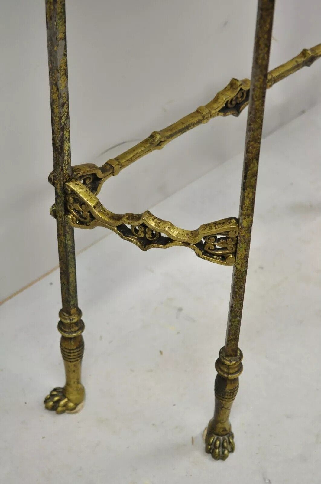 Oscar Bach Attributed Figural Bronze Marble Top Telephone Hall Stand with Chair