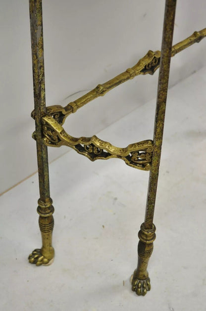 Oscar Bach Attributed Figural Bronze Marble Top Telephone Hall Stand with Chair