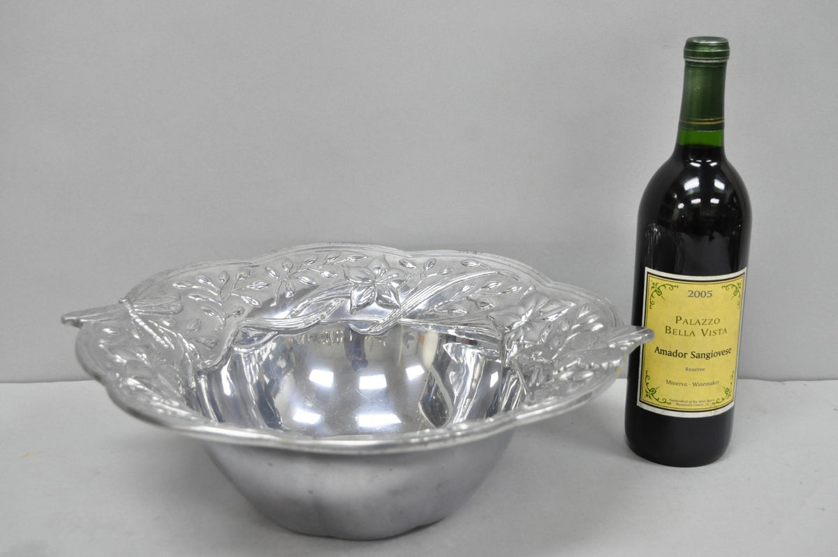 Vintage Lenox Dragonfly & Butterfly Meadow Art Nouveau Cast Aluminum Salad Bowl