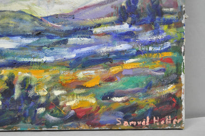 Vintage 1960s Samuel Heller "Mountain Landscape" Oil on Canvas Painting, Signed