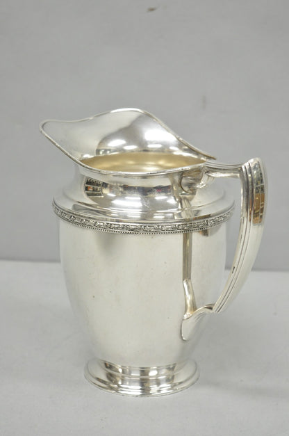 Vintage WMA Rogers Victorian Silver Plated Bulbous Footed Water Pitcher