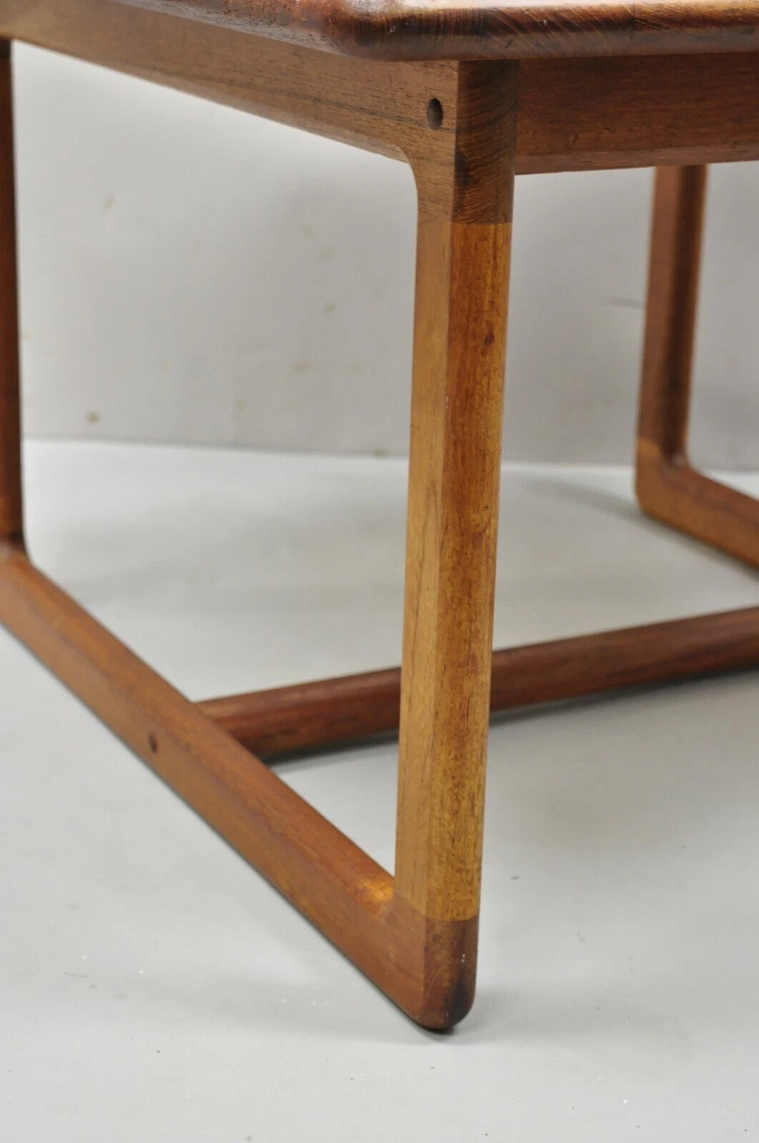 Vintage Mid Century Danish Modern Teak Wood 30" Square Side End Lamp Table