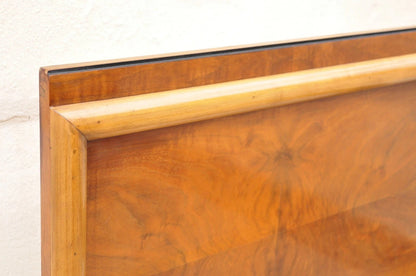 Vintage Mid Century Modern Art Deco Walnut Full Size Bed Frame by Joerns Bros