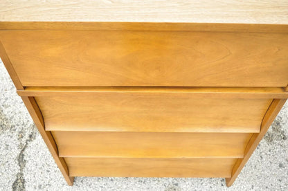 Johnson Carper Mid Century Modern Walnut Formica Top 4 Drawer Chest Dresser