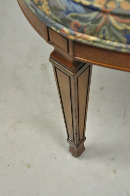 Vintage French Regency Style Carved Walnut Drape Back Dining Side Chair Set of 4