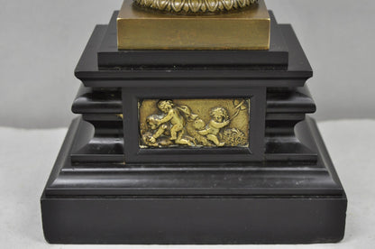 Antique Clodion French Neoclassical Figural Bronze Trophy Cup Urn Table Lamp