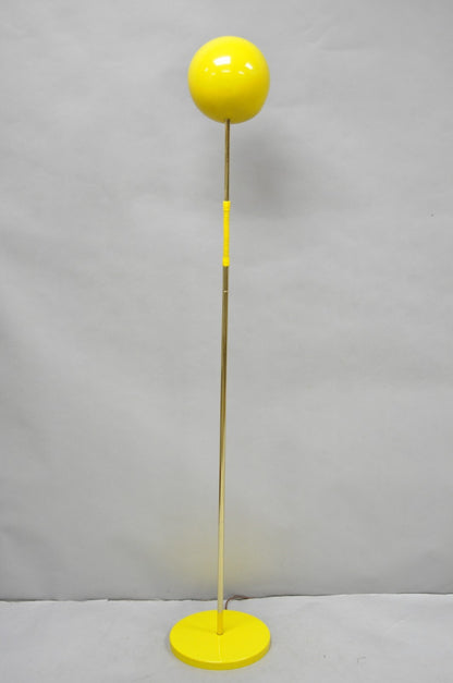 Vintage Mid Century Modern Kurt Versen Style Yellow Gooseneck Saucer Floor Lamp