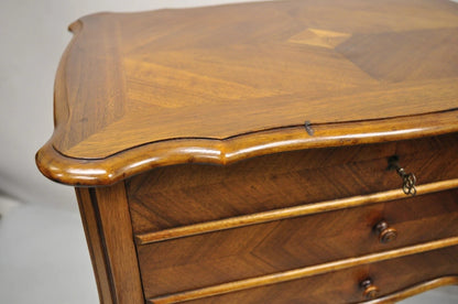 Antique French Victorian Mahogany Sewing Stand Nightstand Side Table w/ Flip Top