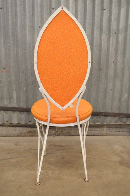Vintage Hollywood Regency Salterini Style Marquise Wrought Iron Side Chair (B)