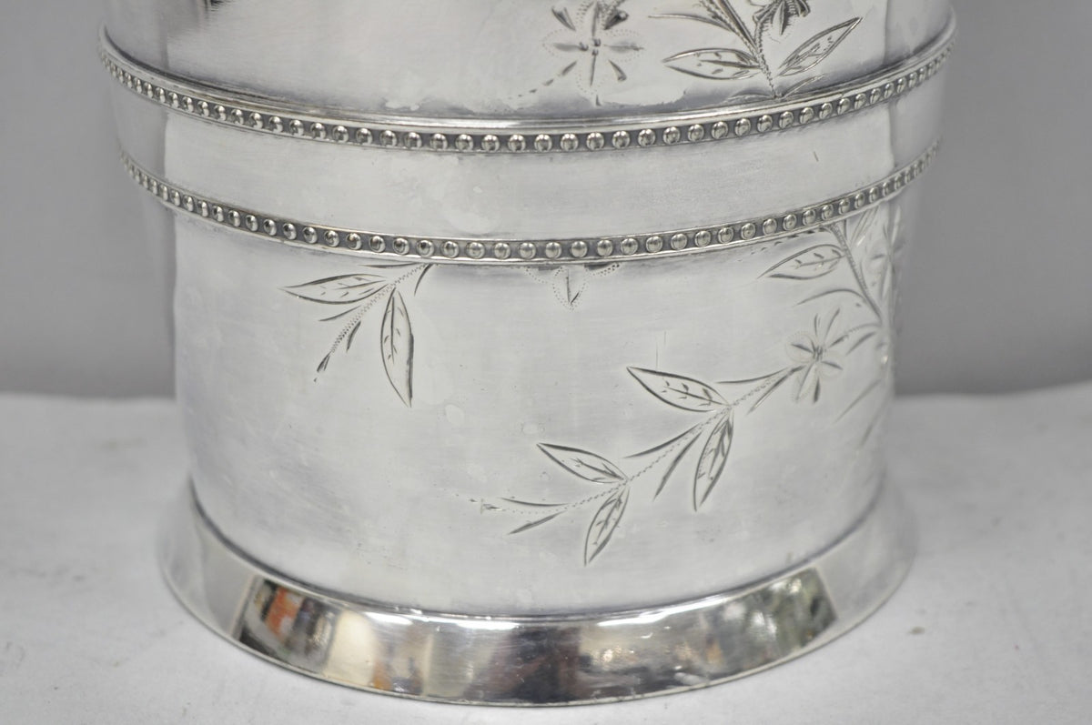 Victorian Henry Hicks Silver Plated S Monogram Champagne Chiller Wine Ice Bucket