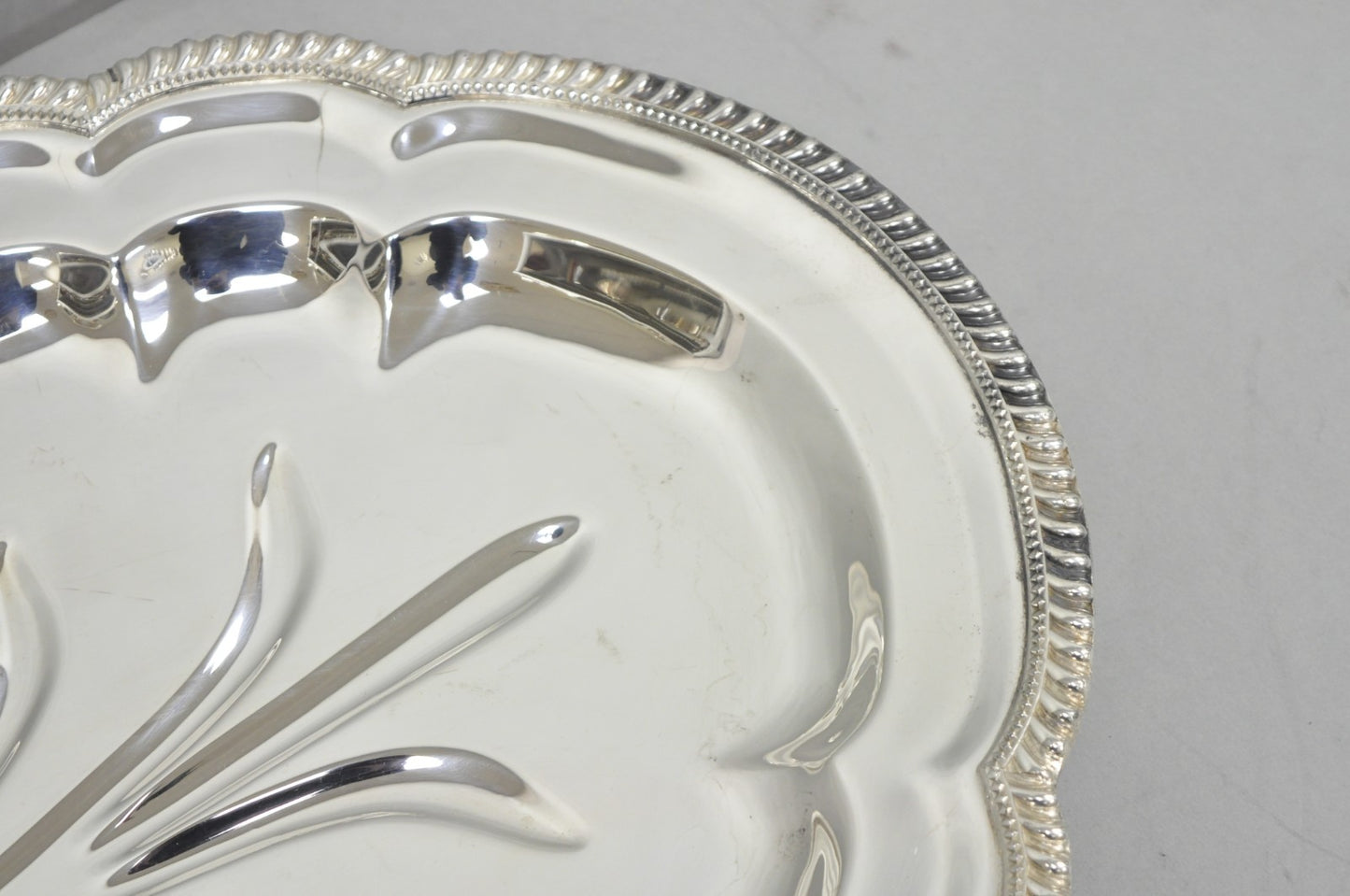 Vintage English Regency Silver Plated Meat Cutlery Serving Platter Tray by LB