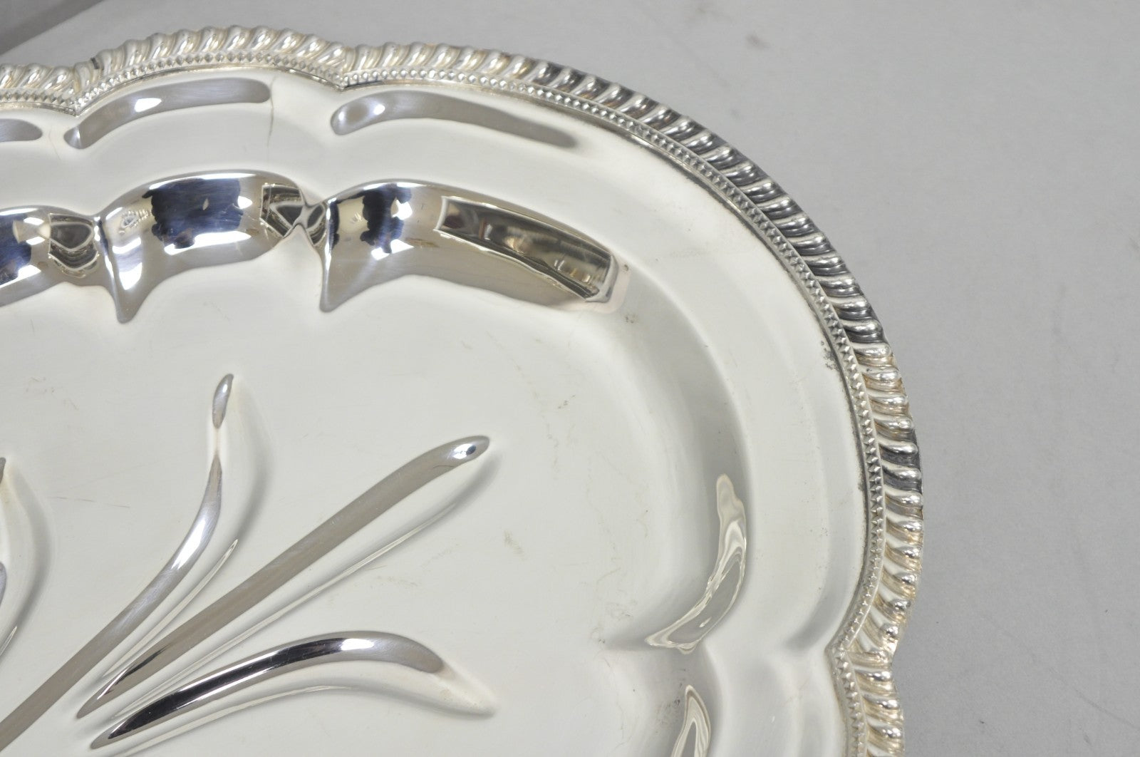 Vintage English Regency Silver Plated Meat Cutlery Serving Platter Tray by LB