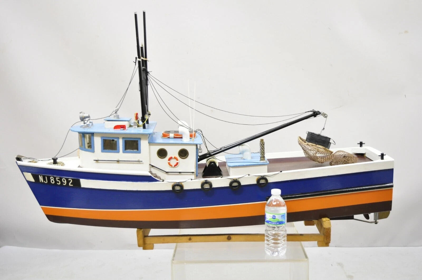 Vintage Arts & Crafts Large 48" Fishing Shrimp Boat Ship Model A - Rab NJ 8592