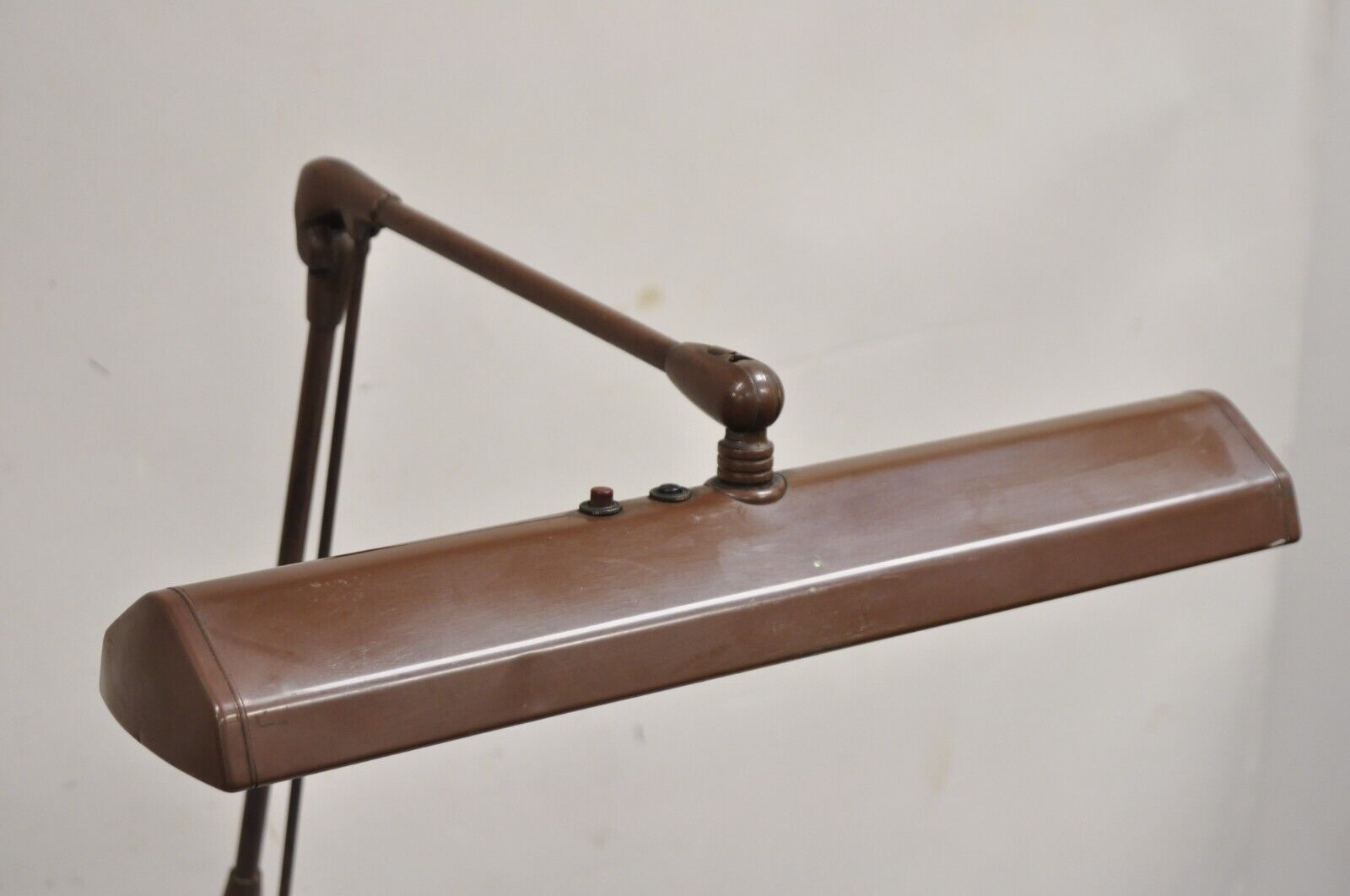 Vintage Mid Century Industrial Adjustable Brown Metal Desk Lamp by Dazor