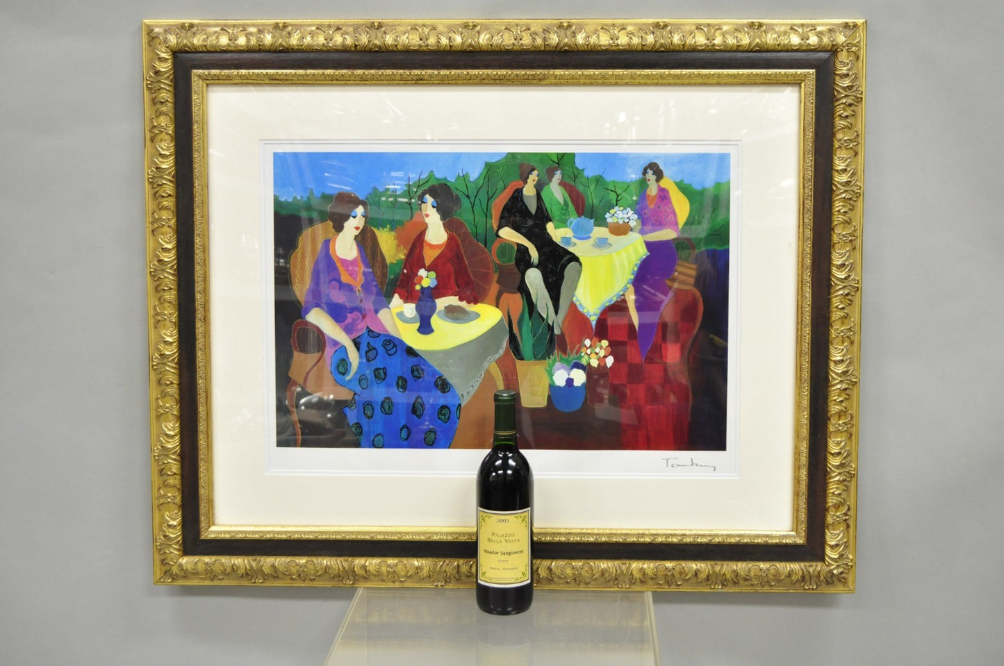 Itzchak Tarkay 2005 "Morning Social" Seriolithograph Signed and Framed w/ COA