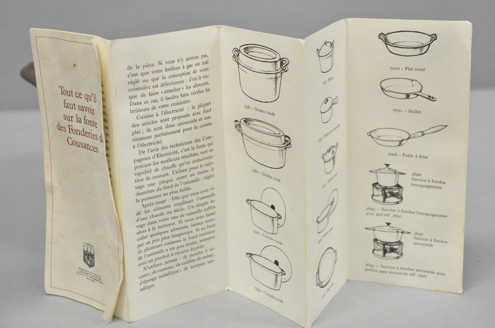 Vintage Cousances France Enameled Cast Iron Dutch Oven Pot Chocolate Brown # 22