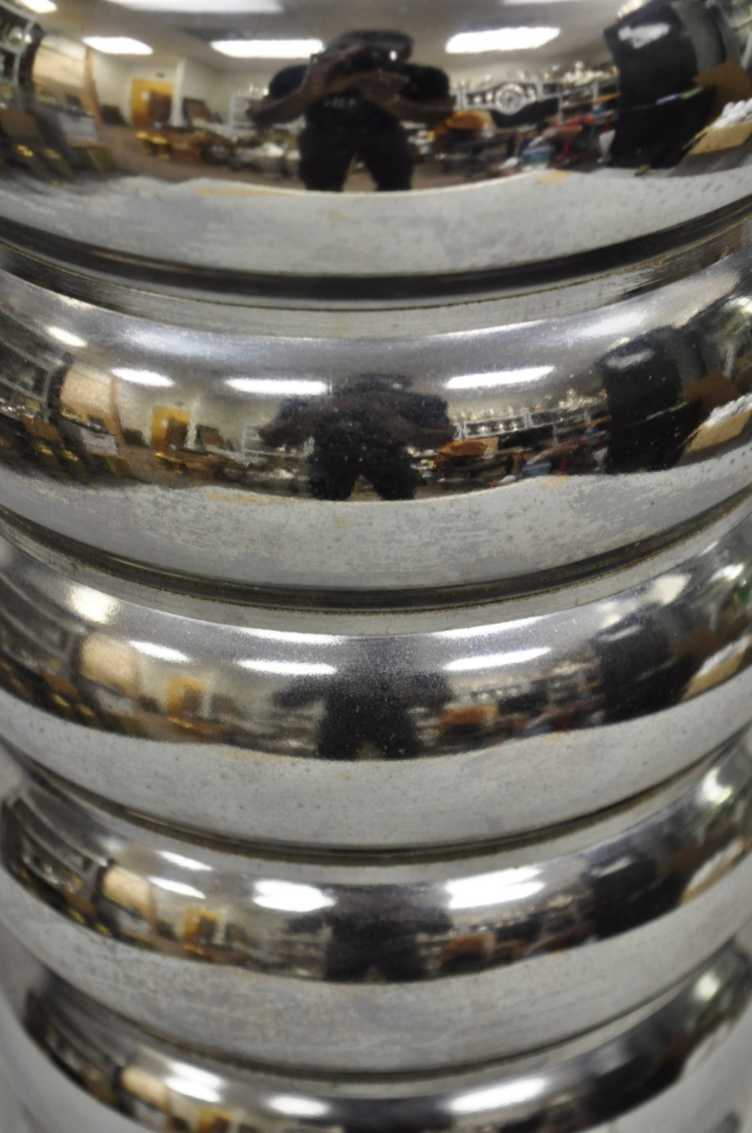 Vintage Mid Century Modern George Kovacs Stacked Ball Chrome Gunmetal Table Lamp