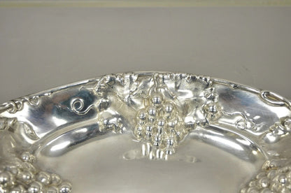 Antique Homan Mfg 1685 Silver Plated Repousse Embossed Grapevine Bar Nut Dish