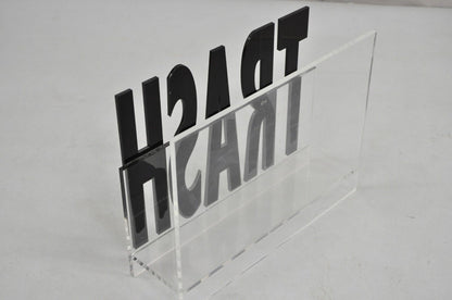 Vintage Mid Century Modern Pop Art "Trash" Lucite Acrylic Magazine Rack Stand