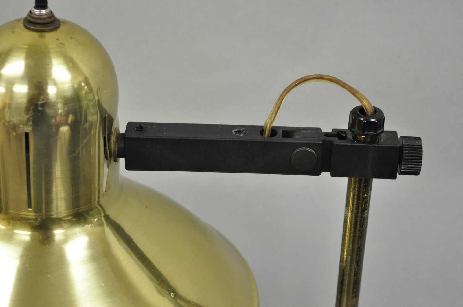 Vintage Mid Century Modern Adjustable Height Brass Cone Task Desk Lamp