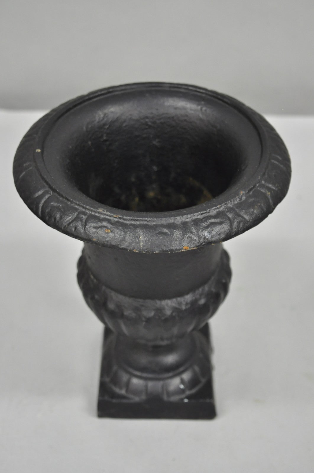 Vintage Cast Iron 8.5" French Classical Style Small Table Top Urn Flower Vase