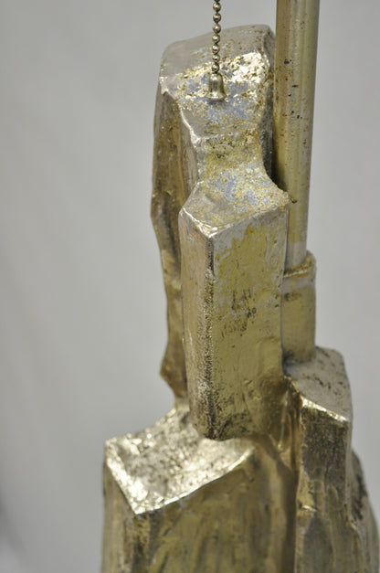 Vintage Richard Barr for Laurel Brutalist Mid Century Modern Metal Table Lamp