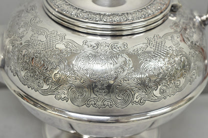 Vintage Sheffield Acanthus Pattern Silver Plated Coffee Teapot Tea Kettle